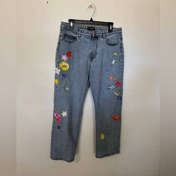 kate spade Denim - Kate Spade Floral Embroidered Jeans Size 30
